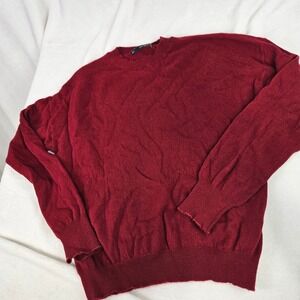 Sfera Collection Mens Dark Red Cashmere Crewneck Sweater Long Sleeve Size M prep
